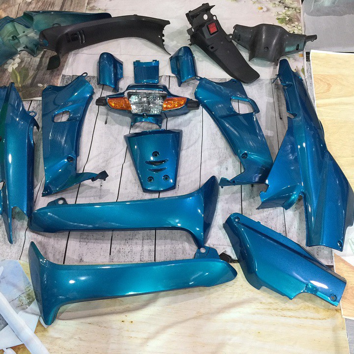 Bộ nhựa dàn áo xe Wave Thái - Wave 110 màu Xanh Ngọc, nhựa nguyên sinh ABS cao cấp - S2928