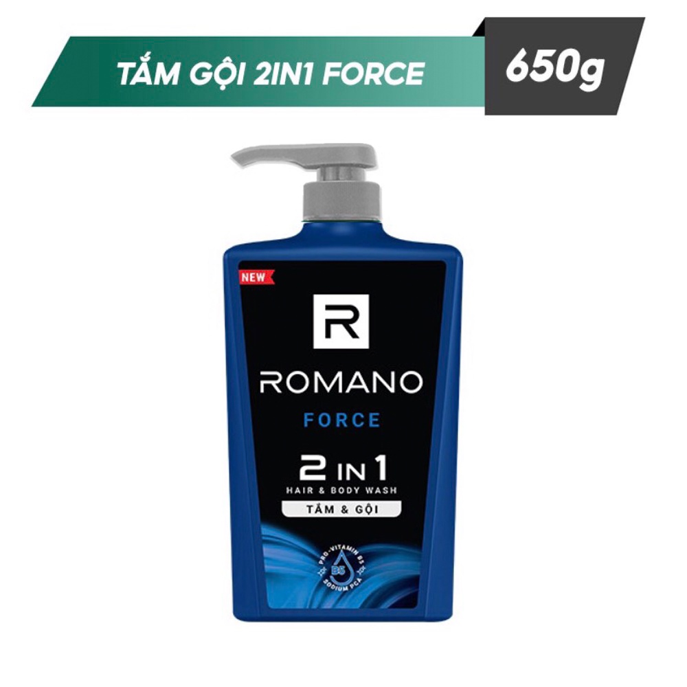 Tắm gội 2 trong 1 hương nước hoa Romano 650g/chai