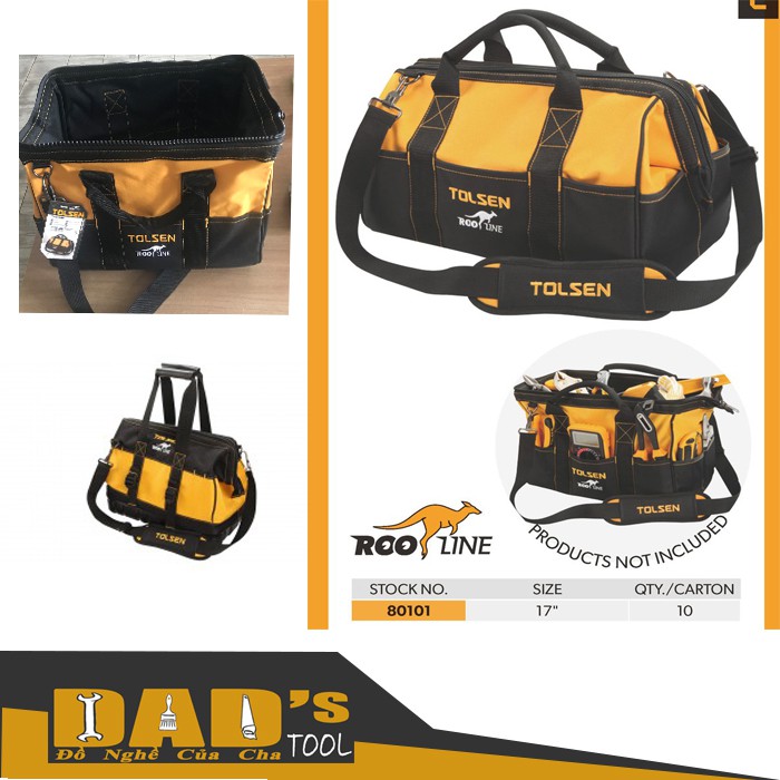 TÚI ĐỒ NGHỀ VẢI 17 INCH CÓ DÂY ĐEO - TOLSEN 80101