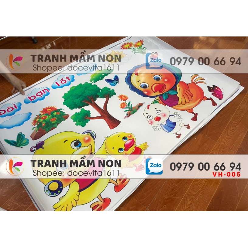 Decal Mầm non - GÓC VĂN HỌC tổng hợp 1(chọn tranh thơ, truyện) khổ lớn 127x80