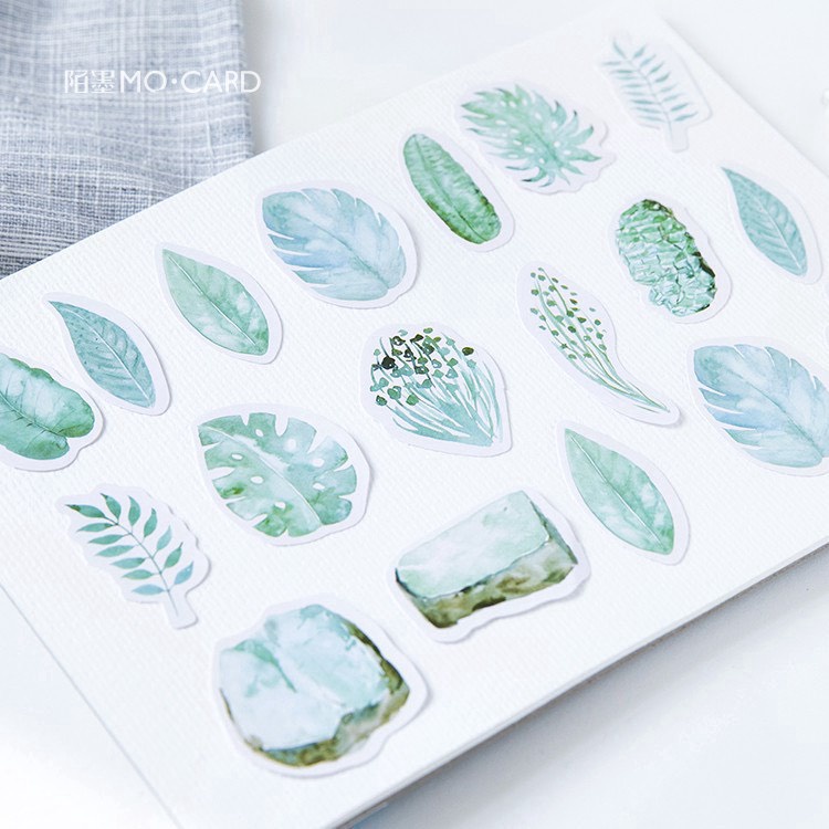 [HD43] Bộ 45 hình dán sticker Hình Lá trang trí sổ tay DIY phong cách Nhật