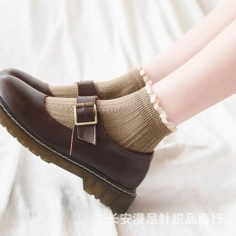 Sét 10 Đôi Tất Nữ Cổ Ngắn Nhún Bèo Phong Cách Hàn Quốc Xinh Xắn Dễ Thương  Nhiều Màu