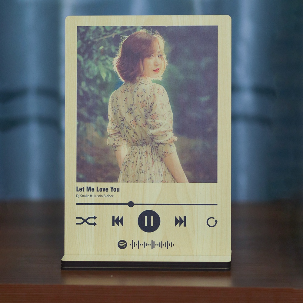 Thẻ Spotify tranh gỗ in hình theo yêu cầu