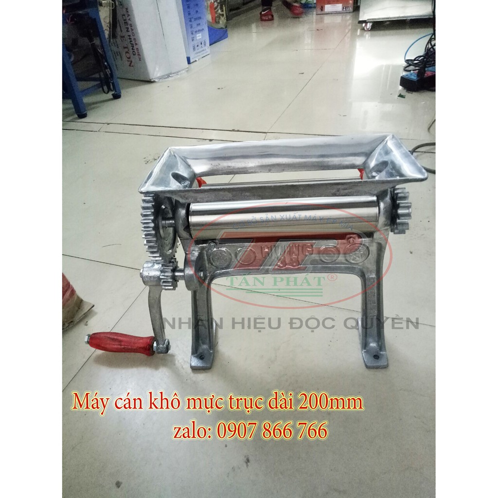 Máy cán khô mực lớn - trục cán dài 200mm