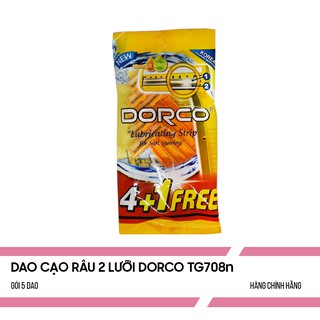 [5 Chiếc]  Dao cạo râu 2 lưỡi DORCO TG 708 gói 5 dao cạo
