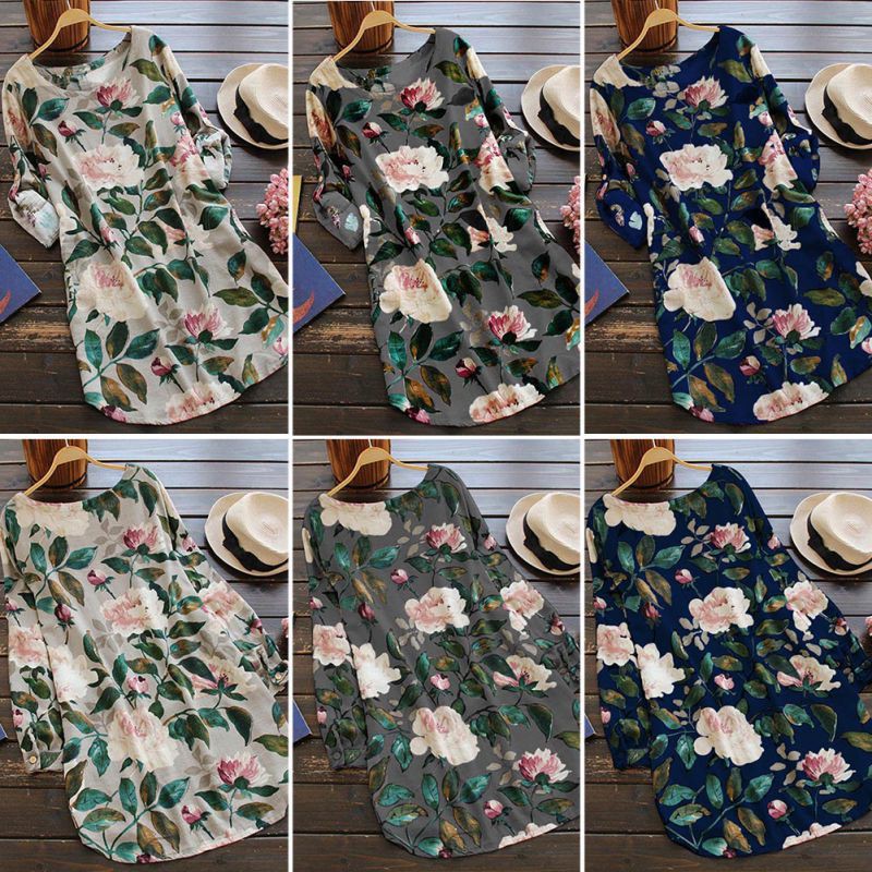 FREESHIP ĐƠN 99K_ Đầm nữ cổ tròn họa tiết hoa lá xinh xắn thời trang | BigBuy360 - bigbuy360.vn