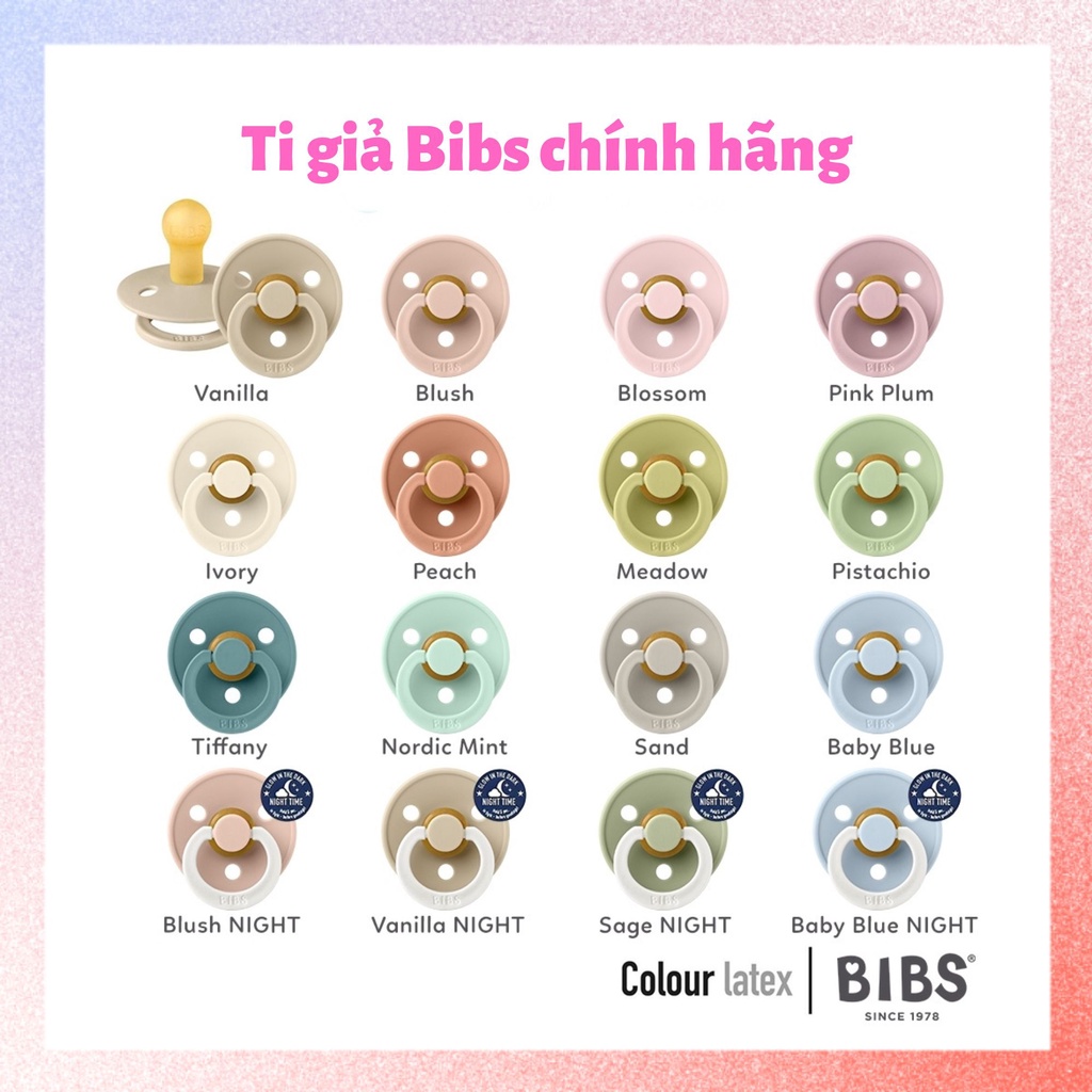 Tỉ giả BIBS Colour Đan Mạch cho bé, hàng chính hãng, tặng kèm nắp trứng