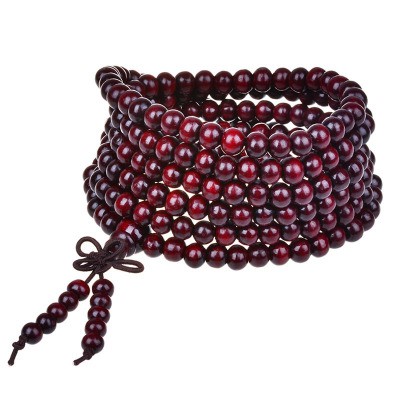 Vòng tay phong thủy 108 hạt đường kính 6mm (màu nâu)