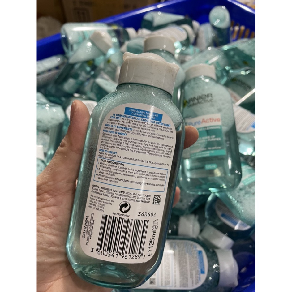 Nước Tẩy trang Garnier dạng nước cho da nhạy cảm, nhờn, hỗn hợp (xanh dương) 125 ml | BigBuy360 - bigbuy360.vn