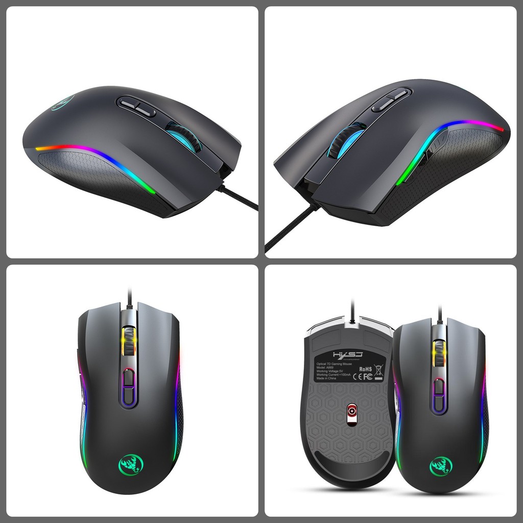 Chuột LED RGB 7200 DPI Gaming Mouse HXSJ A869