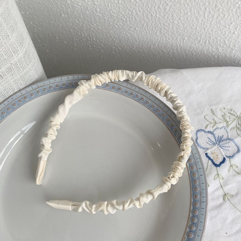 Băng Đô Vải Satin Xếp Ly Thiết Kế Đơn Giản