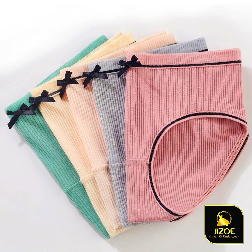 Quần lót nữ nơ dễ thương Cotton tăm tre thông hơi gợi cảm kháng khuẩn giá rẻ đẹp thời trang JIZOE QLT12FS | BigBuy360 - bigbuy360.vn