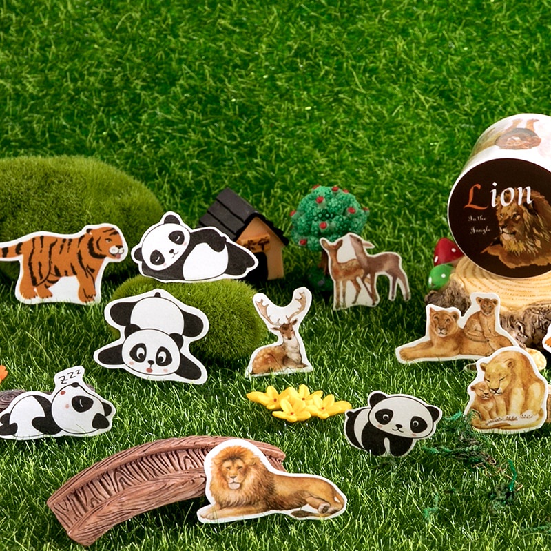 Cuộn băng keo giấy washi họa tiết động vật dễ thương với 6 kiểu tùy chọn