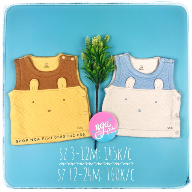 Áo gile lửng Allo lugh bông trắng bé gái dễ thương Nga Fish AGLA