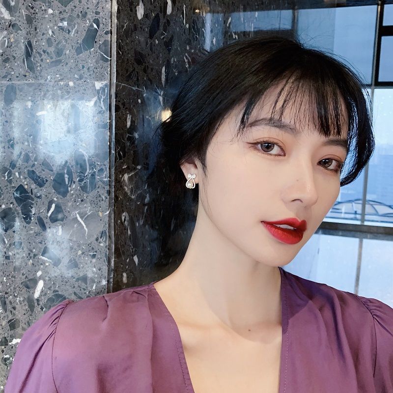 Đôi Bông Tai Mạ Bạc 925 Hình Nơ Xinh Xắn Dành Cho Nữ