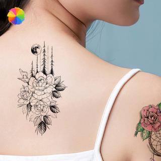 [Hàng mới về] Hình Xăm Dán Tạm Thời Họa Tiết Hoa Hồng Cá Tính Chống Thấm Nước Thời Trang Dành Cho Nữ