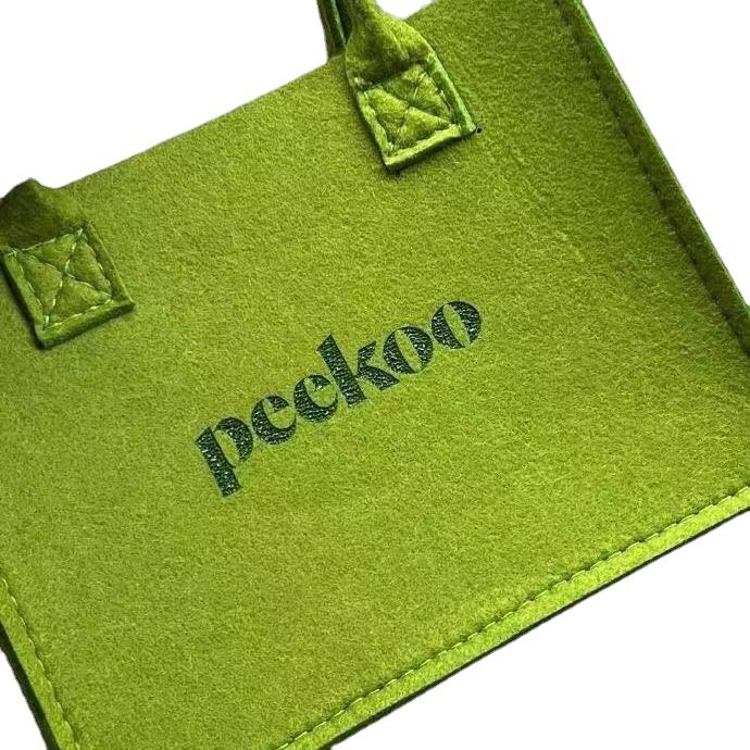 Túi xách PEEKOO màu xanh thời thượng túi tote vải nỉ in chữ đeo vai với ngăn chứa rộng dùng đi làm đi chơi