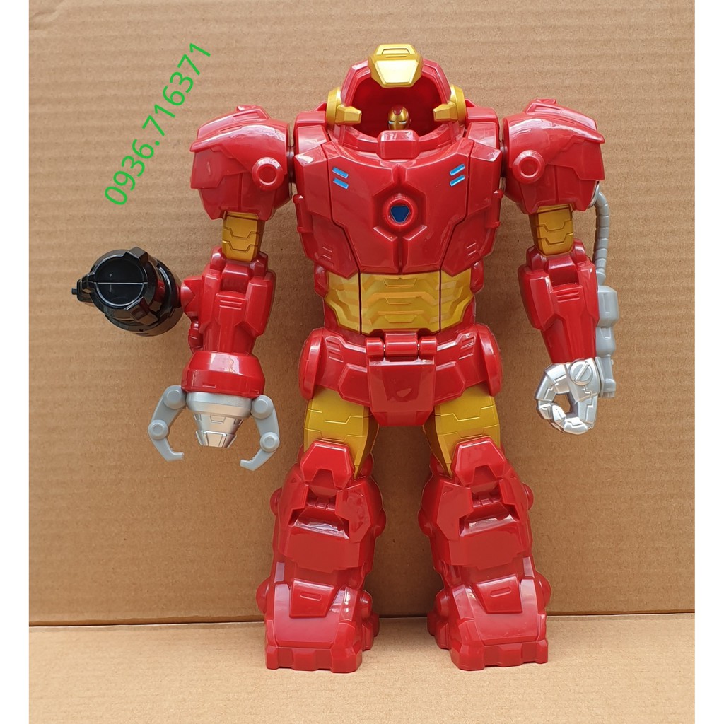 Mô hình nhân vật Robot 2 trong 1 Marvel Super Hero Adventures cao 26cm hàng Hasbro