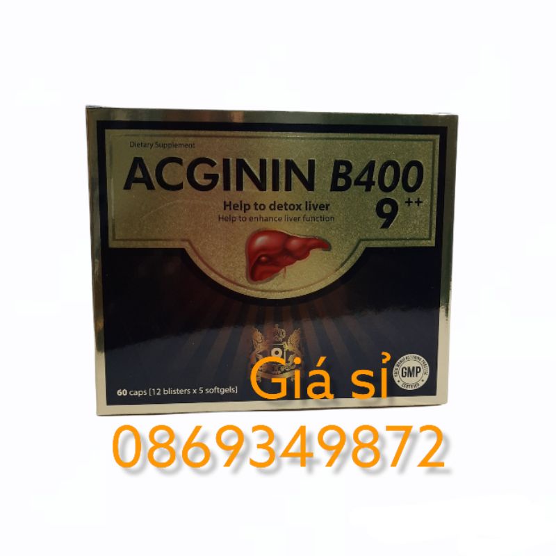 Viên uống giải độc gan ACGININ B400 9++ , Arginin 400mg - giúp tăng cường chức năng gan cho người viêm gan ,gan nhiễm mỡ