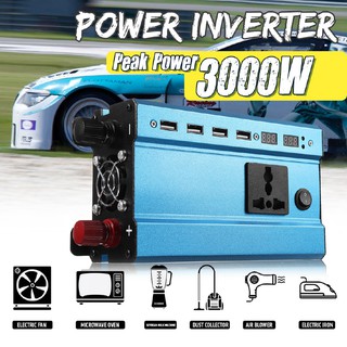 Bộ biến tần năng lượng mặt trời 3000W LED 12V/24V DC sang bộ chuyển đổi 110V/220V AC