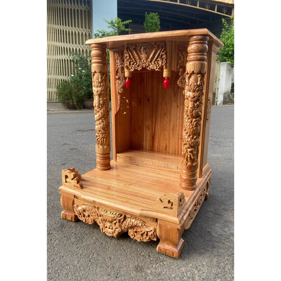 Bàn thờ thần tài ông địa gỗ xoan 56 x 81cm - Đồ Gỗ Vinh