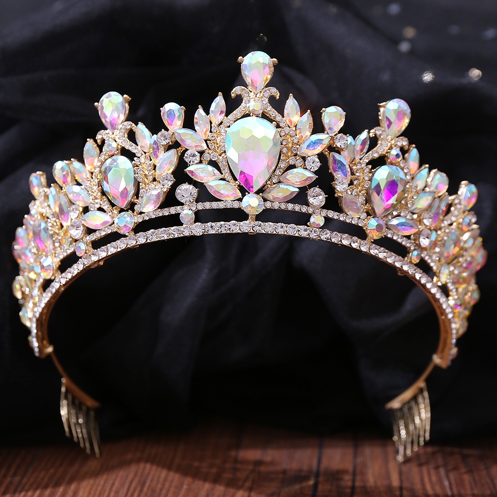 Vương Miện Cô Dâu Đính Đá Sang Trọng Phong Cách Baroque