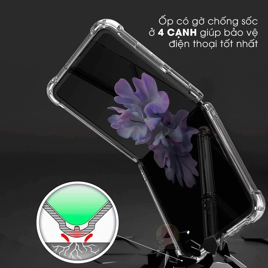 Ốp Lưng Chống Sốc Samsung Galaxy Z Flip3 Zflip 3 5G Silicone Dẻo Trong Sốc Bảo Vệ Máy Cao Cấp Handtown