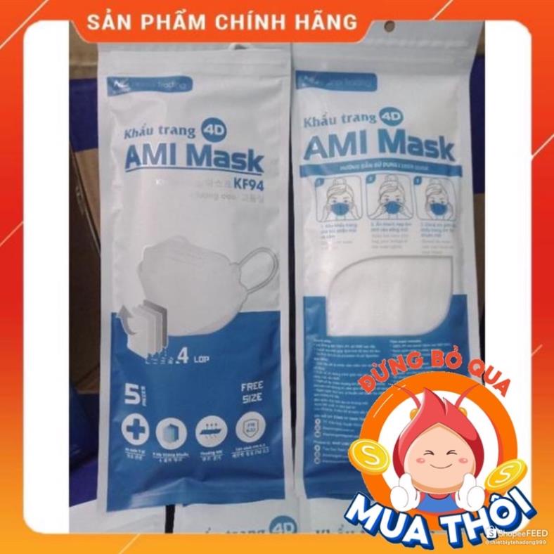 Khẩu Trang  AMI KF94 4 Lớp Chống Bụi Mịn Và Kháng Khuẩn Hàng Cao Cấp- Hàng Chất Lượng Cao