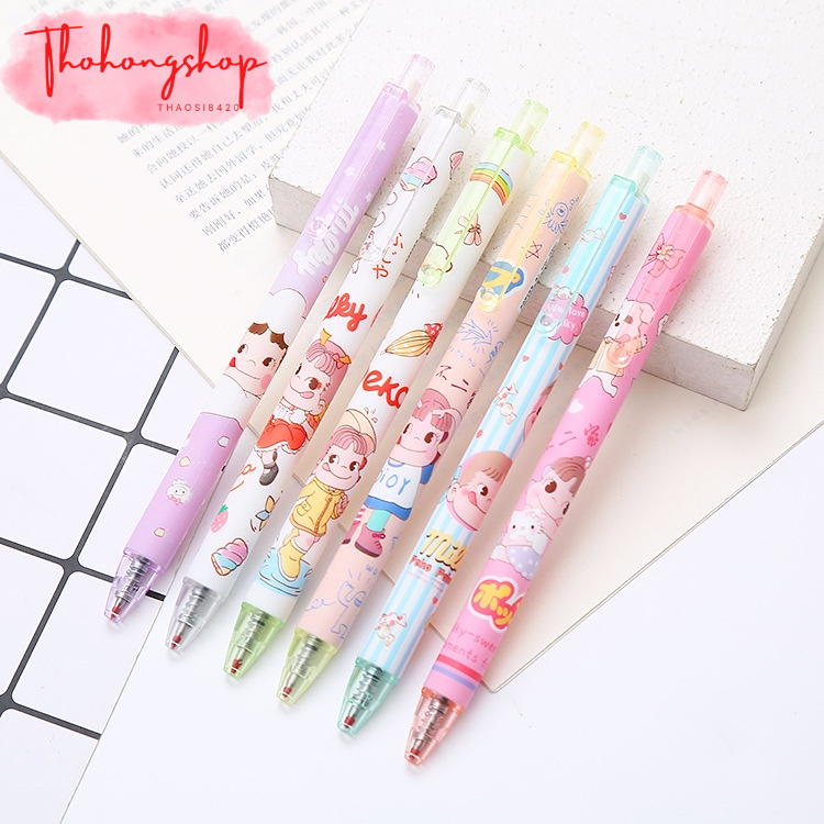 Bút bi bấm ngòi in hoạt hình cô bé cute