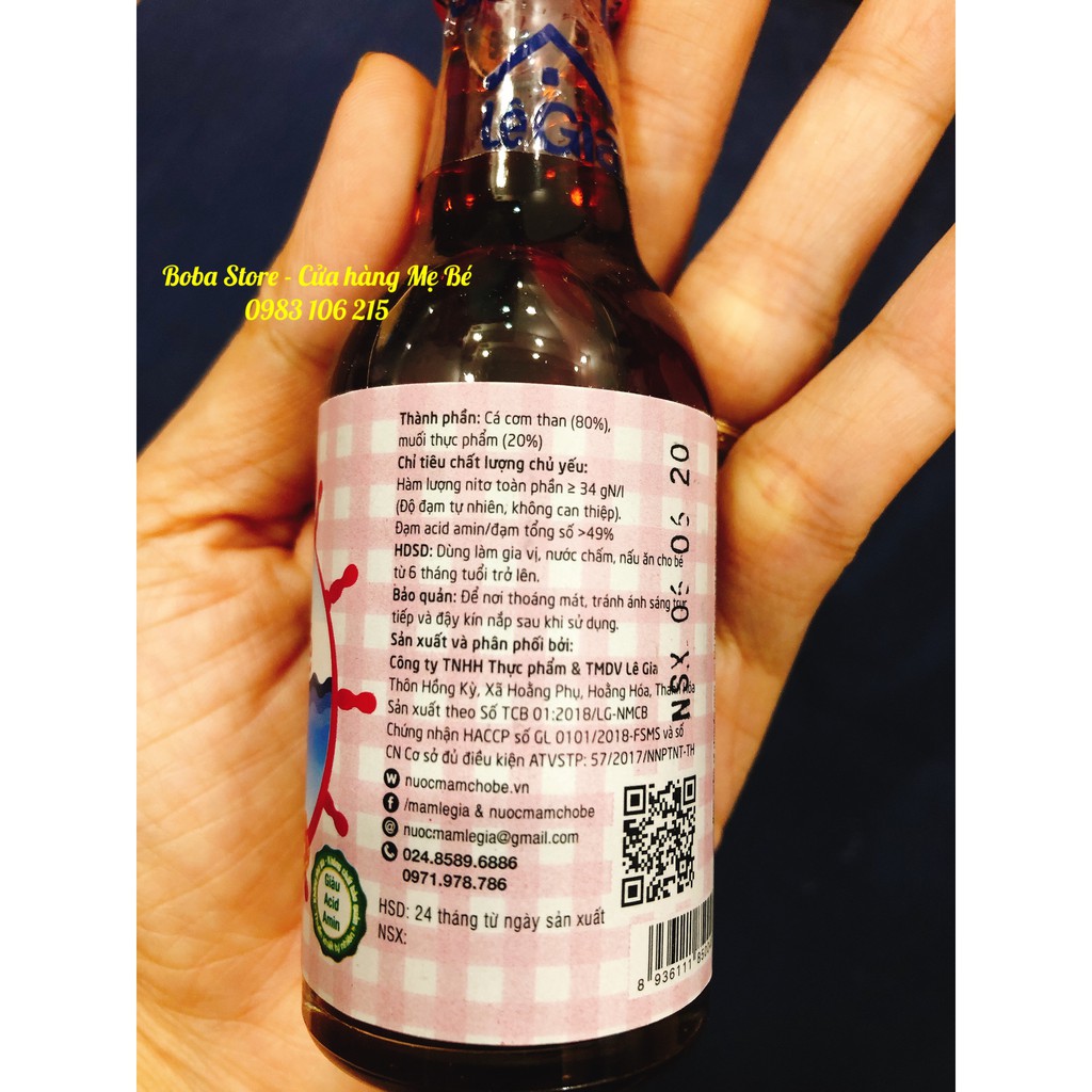 Nước mắm cá cơm cho bé Lê Gia 60ml