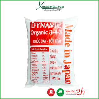 Phân Hữu Cơ Dynamic Nhật Bản 3-4-3 Túi 1 Kg