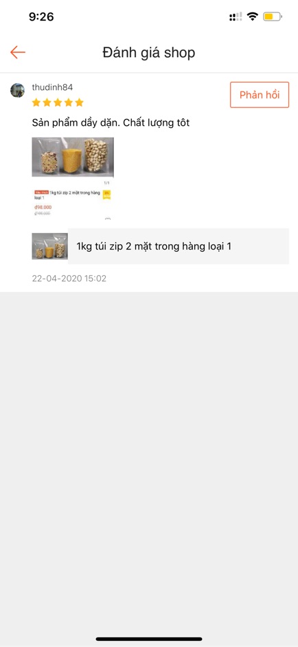 1kg túi zip 2 mặt trong hàng loại 1