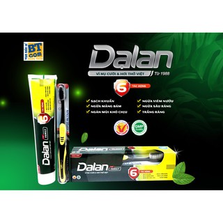 COMBO KEM ĐÁNH RĂNG DẠ LAN 200gr + BÀN CHẢI ĐÁNH RĂNG THAN HOẠT TÍNH