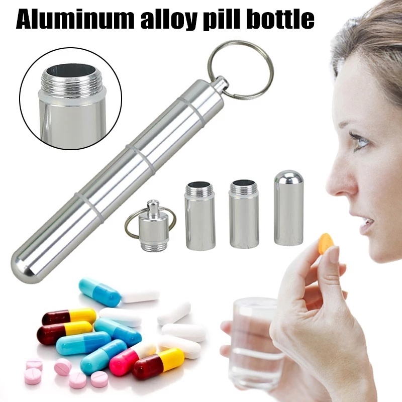 Hộp Đựng Thuốc Bằng Hợp Kim Nhôm Nhiều Kích Thước Nhỏ Gọn Chống Thấm Nước Đa Năng
