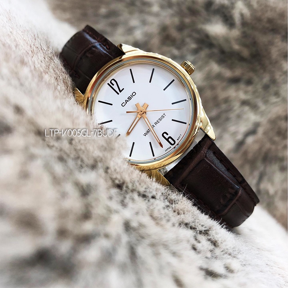 Đồng hồ nữ dây da chính hãng Casio Anh Khuê LTP-V005