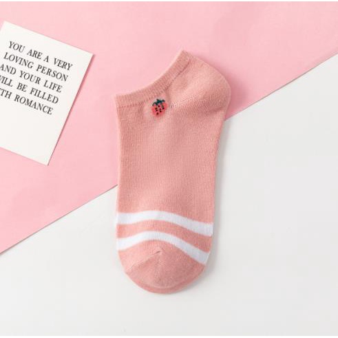 Vớ nữ cổ ngắn vintage chất liệu cotton siêu thoáng cho mùa hè mát mẻ OUYOU