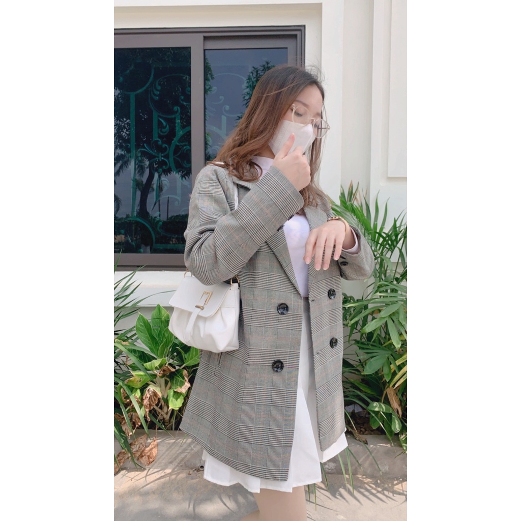 ÁO BLAZER KẺ SỌC 2 LỚP MẪU MỚI CHẤT ĐẸP CHO NỮ