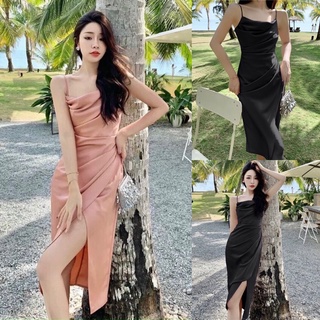 Đầm dự tiệc body 2 dây cổ đỗ mlxl