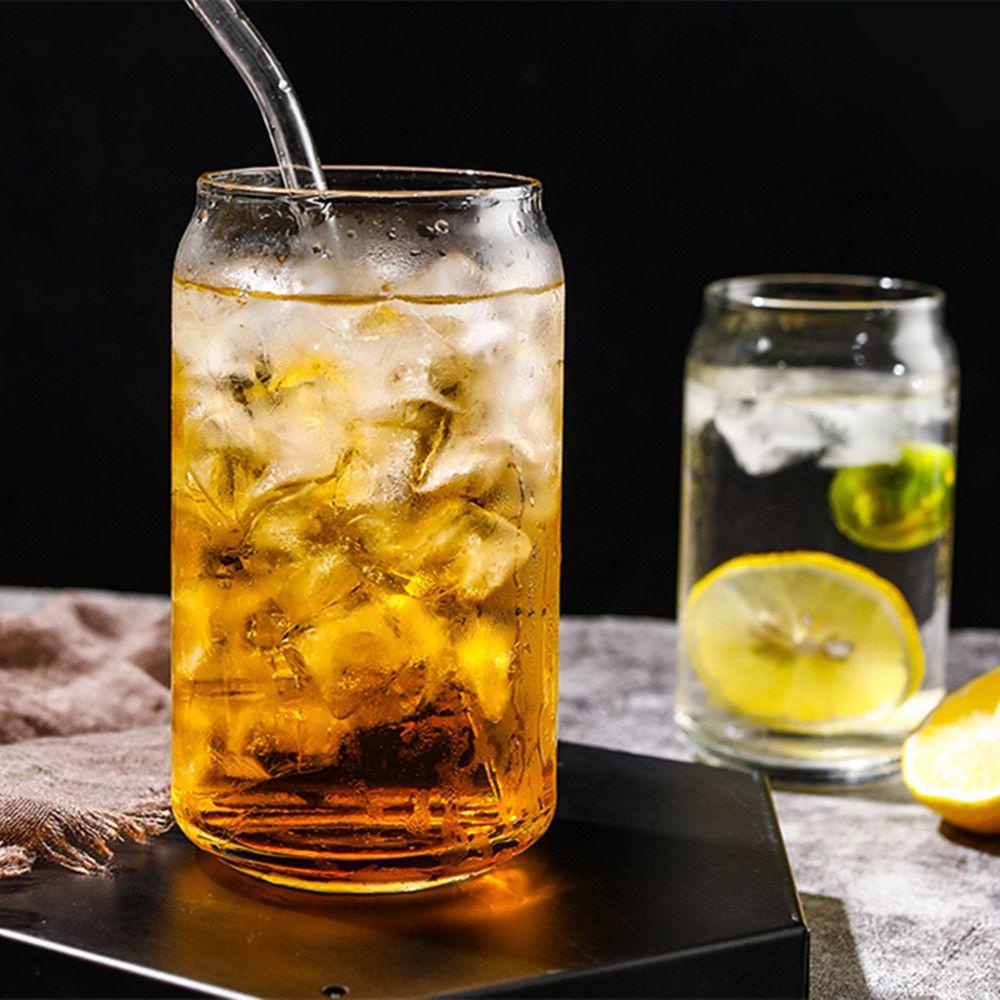 Cốc Thủy Tinh Trong Suốt Hình Lon Bia / Nước Ép 350ml 550ml