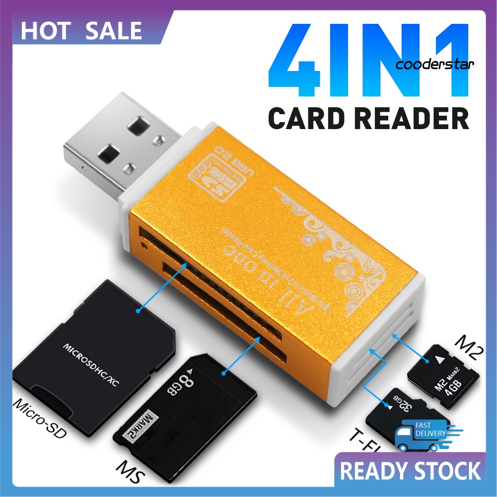 Đầu đọc thẻ nhớ USB 2.0 Micro-SD/TF/CT/MS/SDHC/MMC đa năng