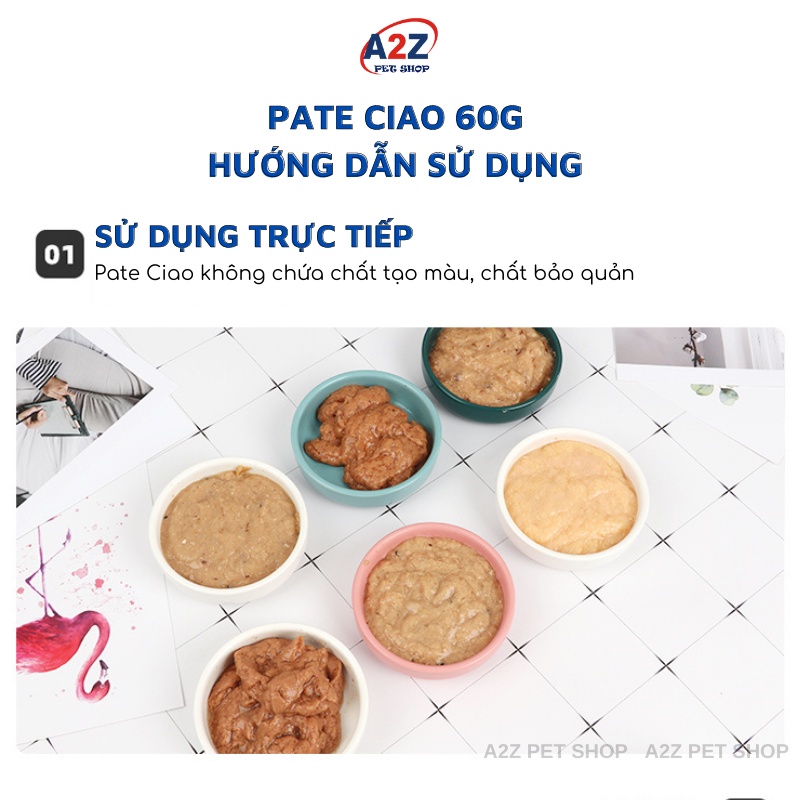 Pate Cho Mèo, Combo 10 Gói, Pate Ciao 60g, Mix Vị