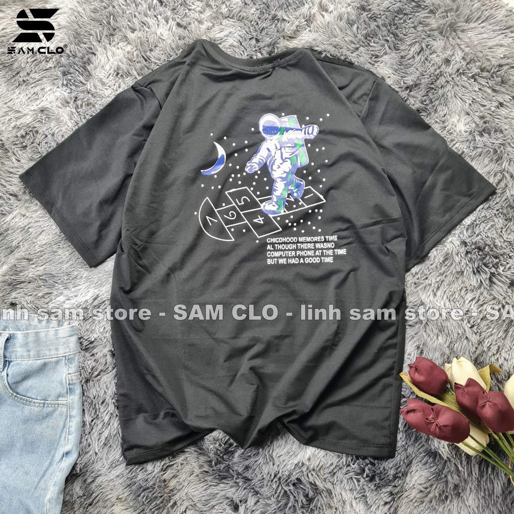 Áo thun nữ SAM CLO tay lỡ freesize phông form rộng dáng Unisex mặc cặp, nhóm, lớp in hình PHI HÀNH GIA