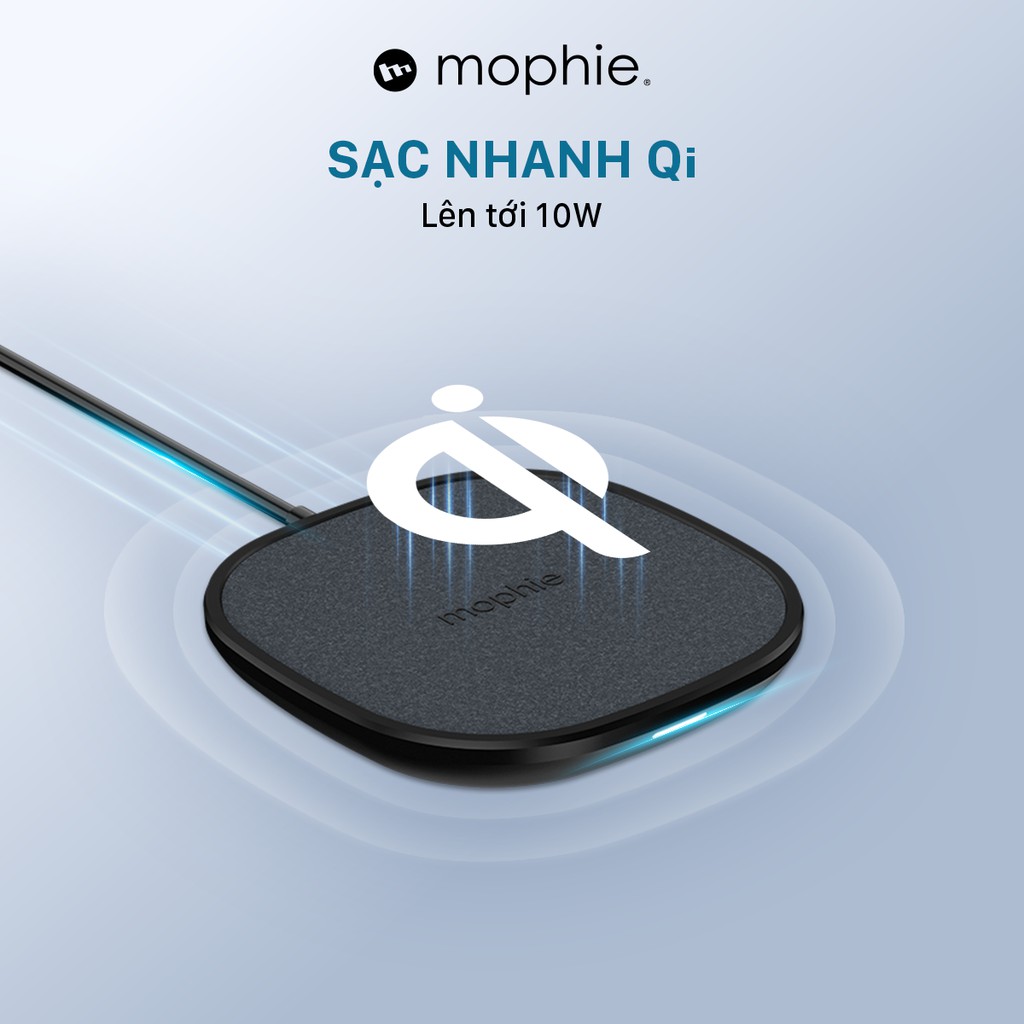Đế sạc không dây Mophie 15W - sạc nhanh không dây chuẩn Qi, công suất lên tới 10W cho Android Devices và 5W cho iOS
