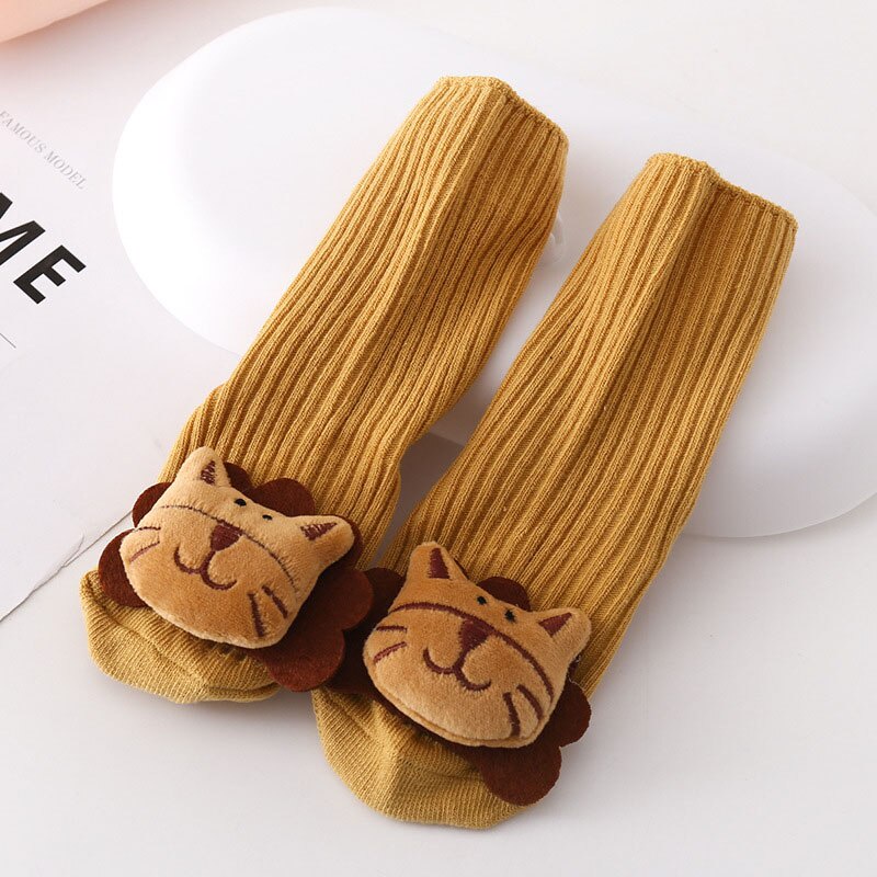 Vớ Cotton Elastci Mềm Mại Co Giãn Chống Trượt Hình Búp Bê Hoạt Hình Dễ Thương Dành Cho Trẻ Em