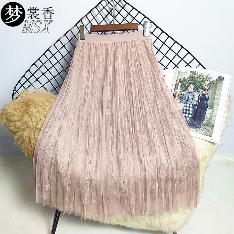 Chân váy lưới ren 3 lớp đính hạt cao cấp VAY156