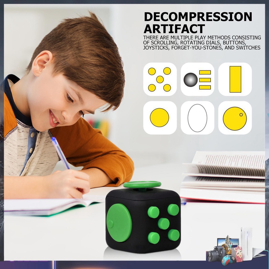 Fidget Anxiety Cube for ADHD, Mini Dice Stress Relief Toy, Finger Sensory