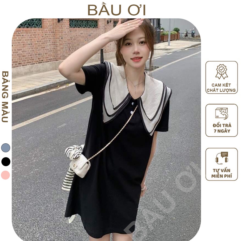 [BAUOII V107] VÁY CÔNG SỞ THỜI TRANG DÁNG SUÔNG CỔ LÁ 3 LỚP - ĐẦM BẦU NƠ SIÊU XINH CHẤT LIỆU THOÁNG MÁT FREE SIZE