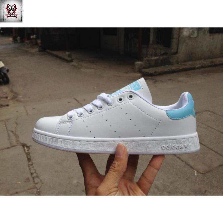 Giày Adidas Stansmith màu trắng gót xanh pastel Đẹp Nhất Nhẩt 2021 $ ' { $ ,