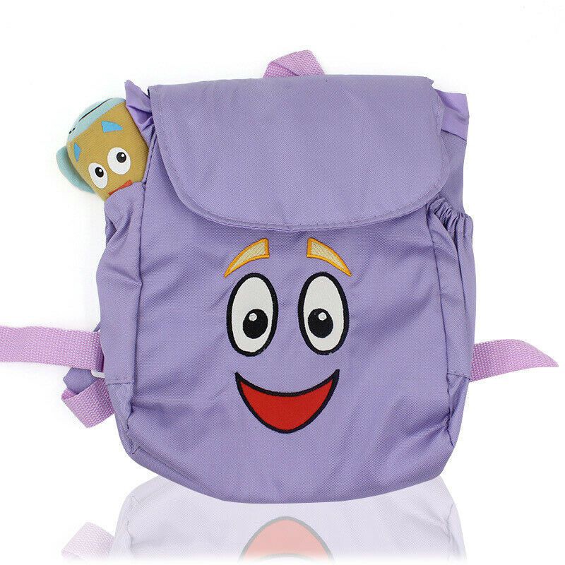 Dora the Explorer Nylon Backpack Preschool Bag &amp; Map Plush Doll Christmas Gift