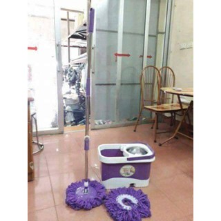 Bộ chổi lau nhà 360 độ HƯNG HUÊ  lồng xoay inox tặng kèm 1 bông lau. Bộ chổi siêu chắc chắn nặng 2.7kg.